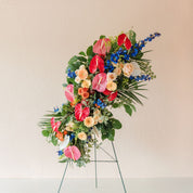 fresh flowers in a large spray design