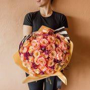 a huge wrap of roses