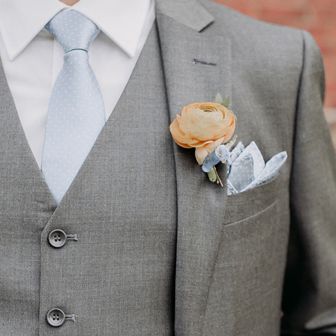 a class boutonniere designed by Blossom Flower Bar