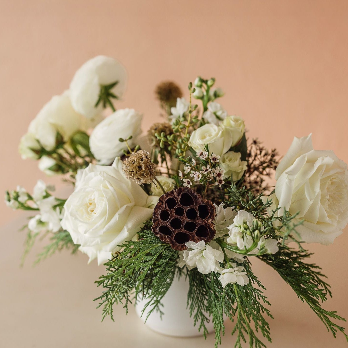 Fresh flowers in a centerpiece arrangement
