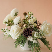 Fresh flowers in a centerpiece arrangement