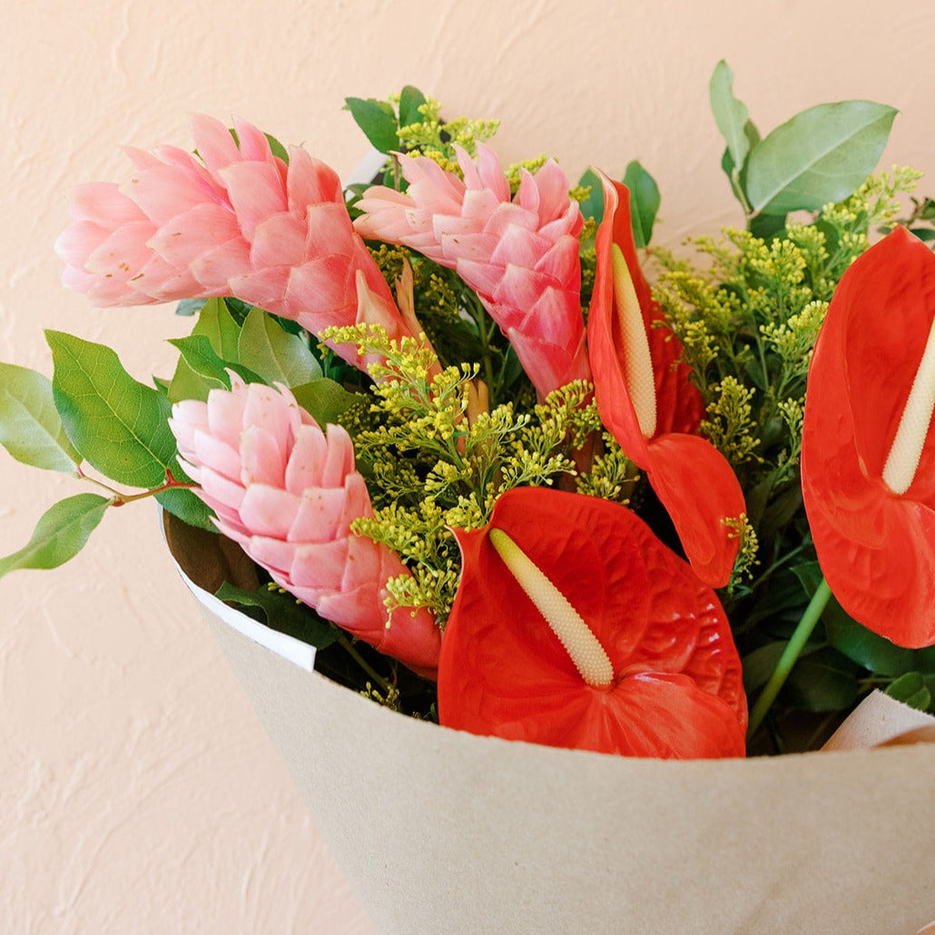 Blossom's designers choose the healthiest flowers to create a wrap of tropical blooms