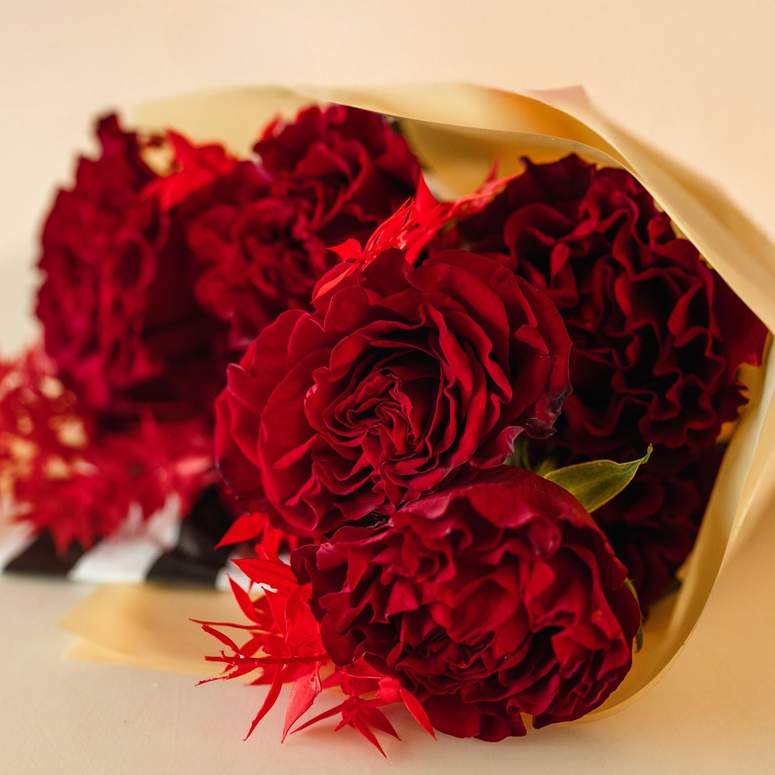 deep red hearts roses