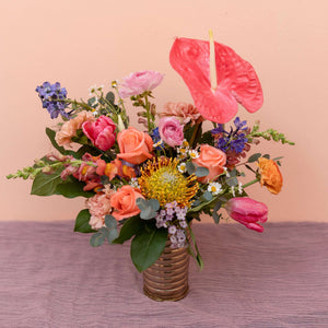 large floral arrangement in a vase