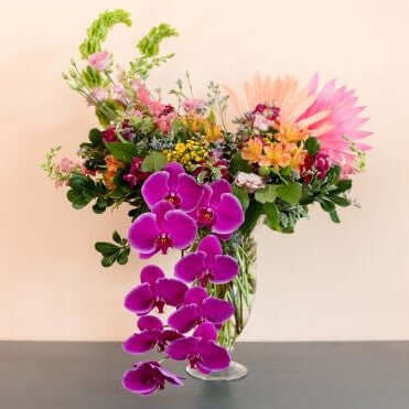 Extravagant mixed bouquet with orchids