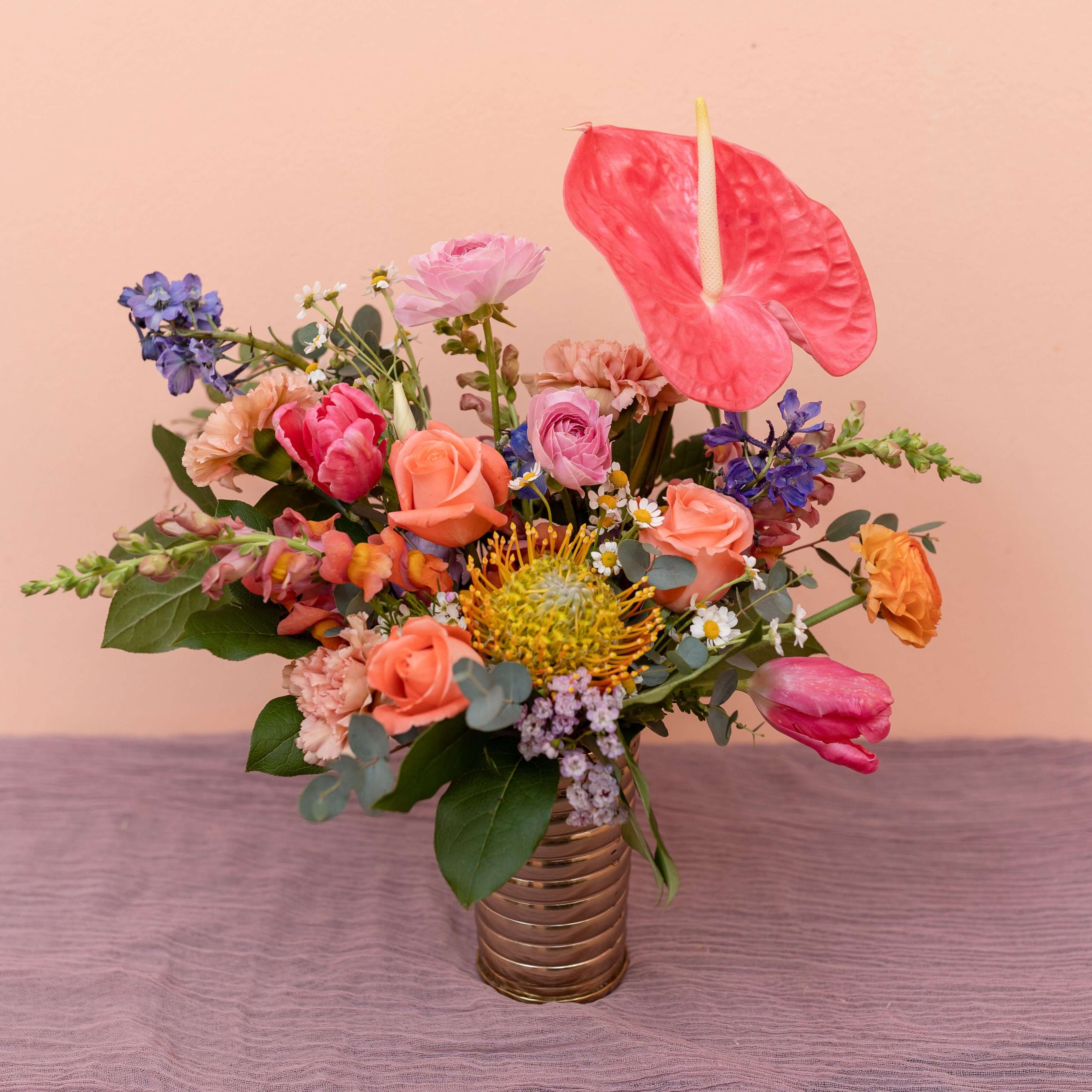 Large arrangements are designed daily in Columbus to include fresh and healthy stems
