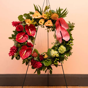 Colorful Celebration of Life Standing Wreath